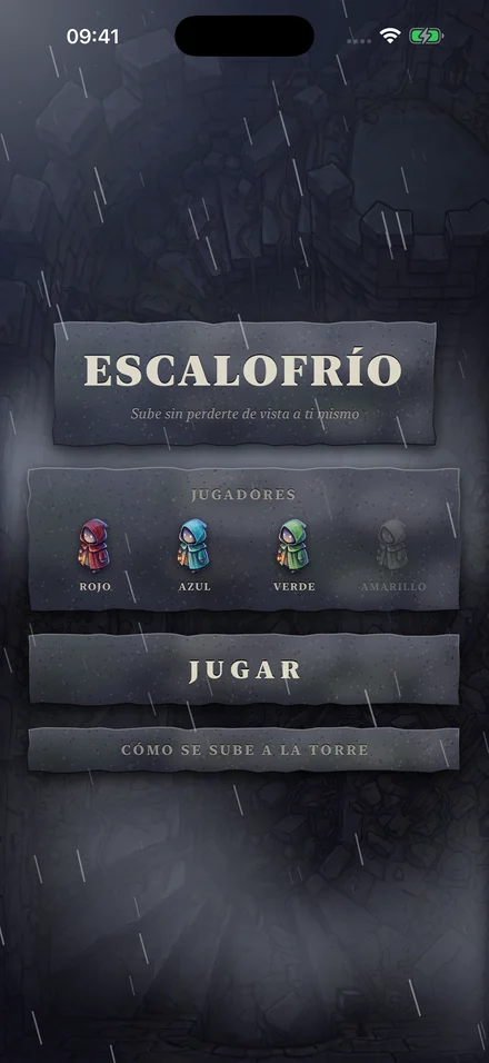 El menú del juego, con los peones para elegir cuántos suben